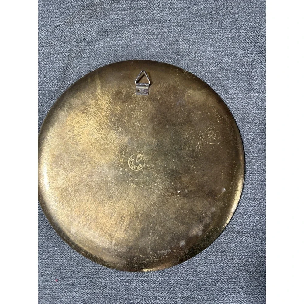 Vintage Cloisonne Turkish Enamel Bronze Wall Plate 5 1/4